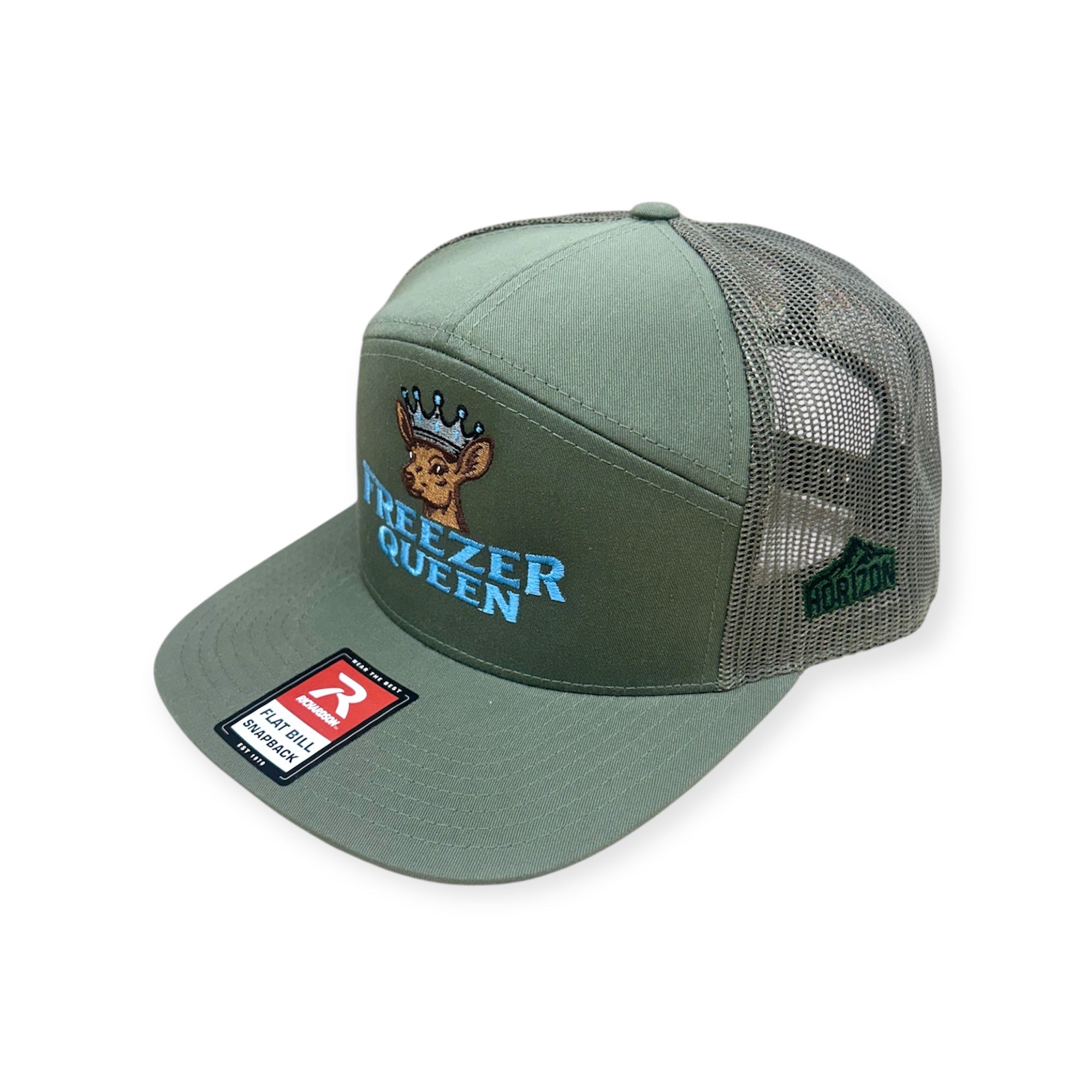 Freezer Queen Embroidery Hat - Richardson 168 Seven Panel Trucker Hat