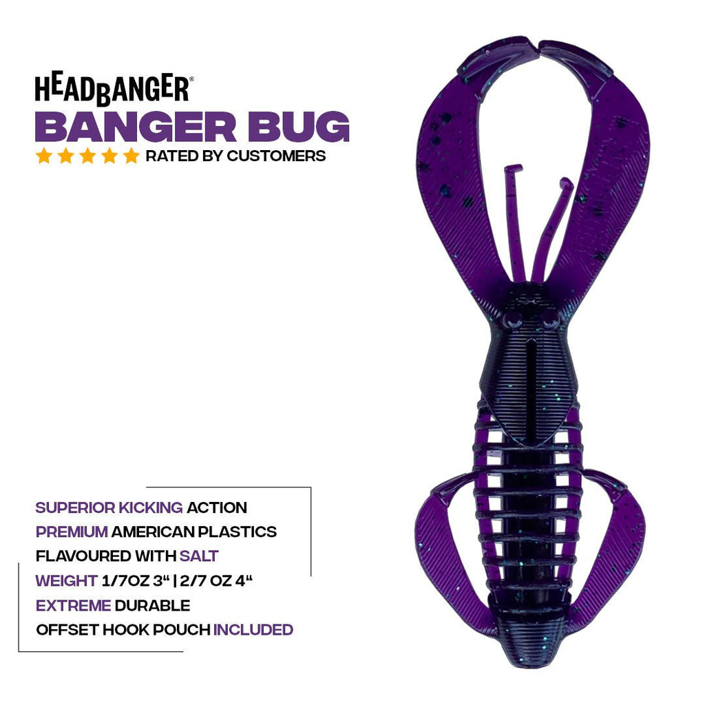 Headbanger BangerBug 3" - Green Pumpkin - Lowwater Field Co.