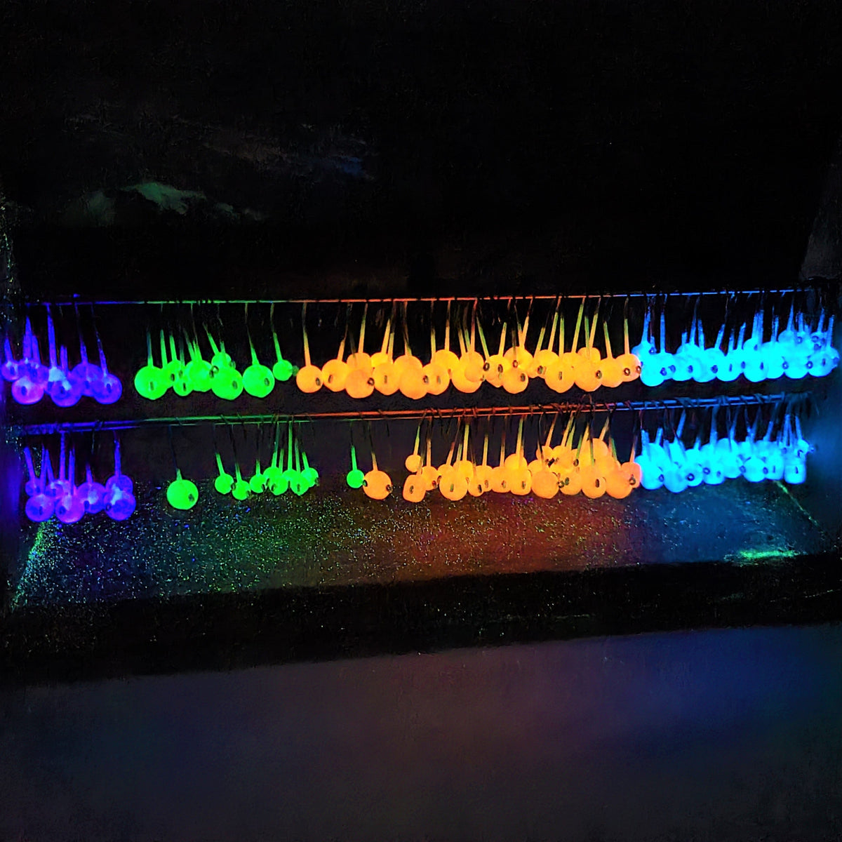 Ramble Tamble Tackle Glow Jig Heads - 1/32 - 1/16 - 1/8 - 12 Pack - No Collar