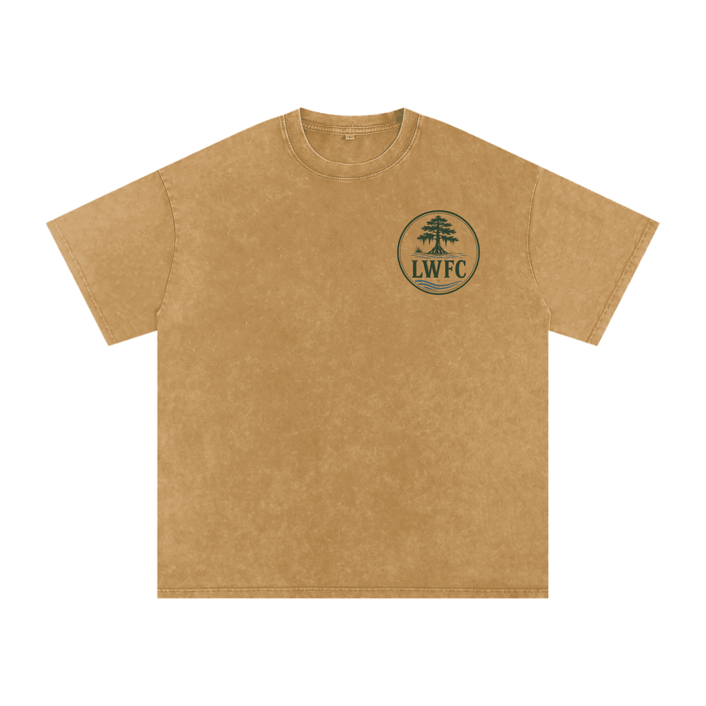 Snow Washed Oversized Cotton T-Shirt Light Brown - Lowwater Field Co.