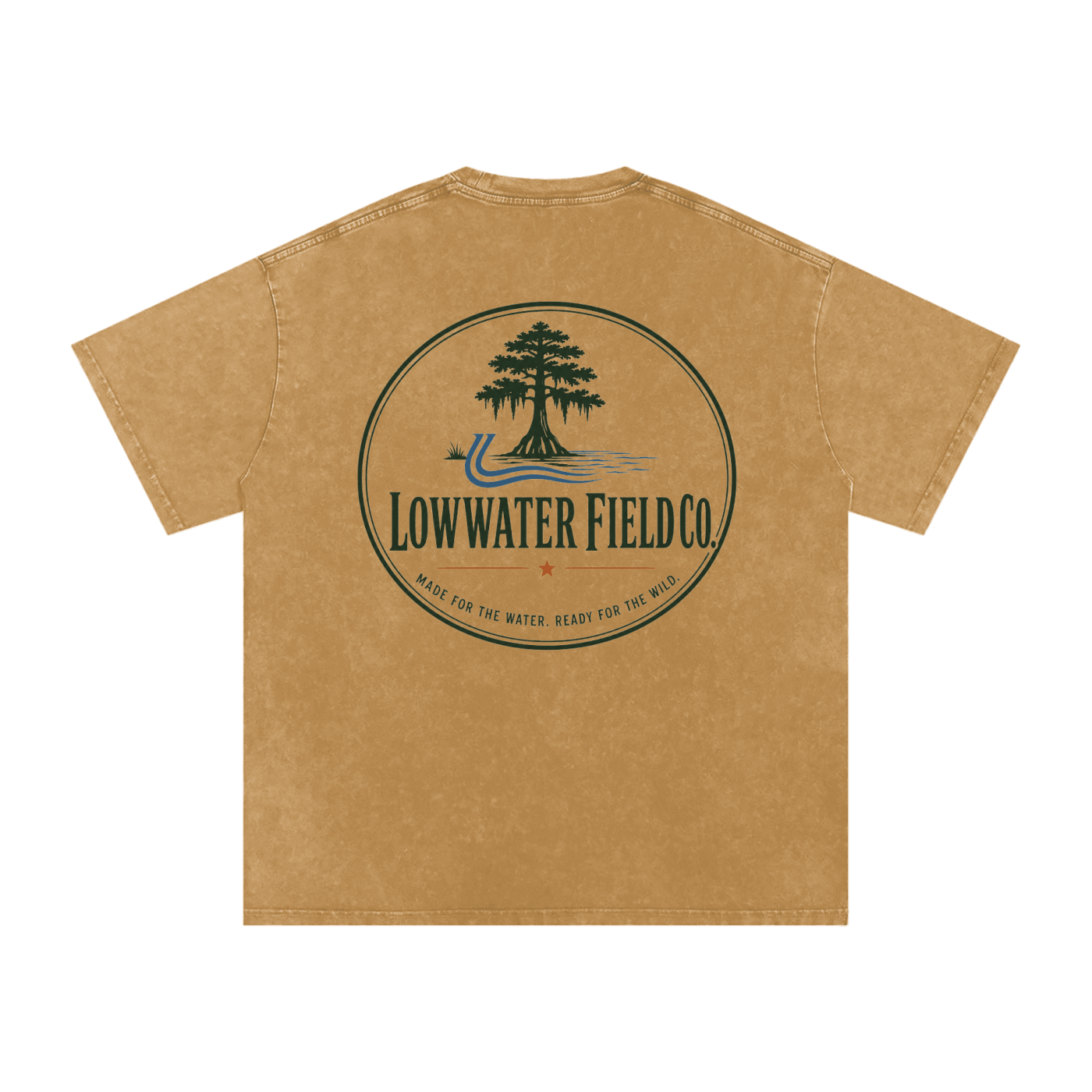 Snow Washed Oversized Cotton T-Shirt Light Brown - Lowwater Field Co.