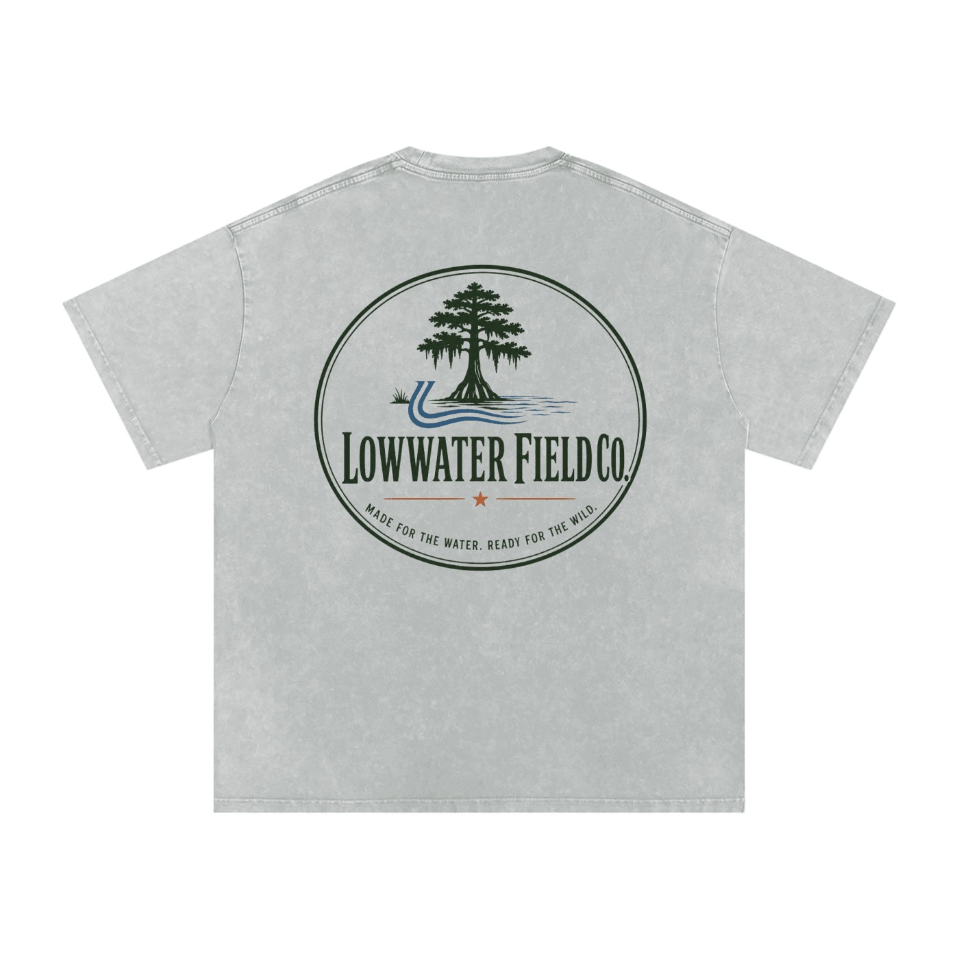 Snow Washed Oversized Cotton T-Shirt Light Gray - Lowwater Field Co.